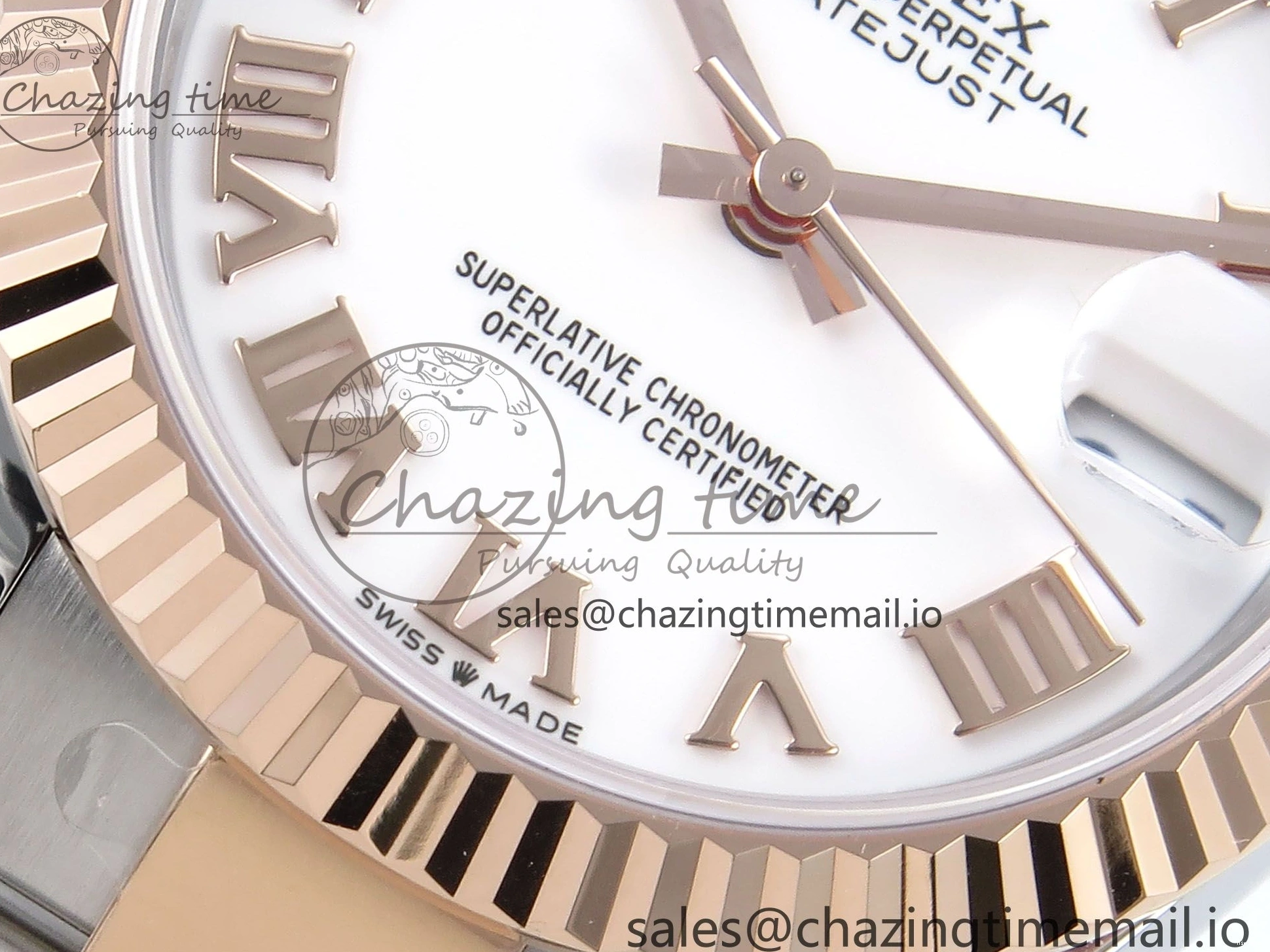 MiroTime 1230 Casual DateJust 31 278271 ARF 1:1 Best Edition 904L Steel White Roman Dial on SS RG Oyster Bracelet ETA 521